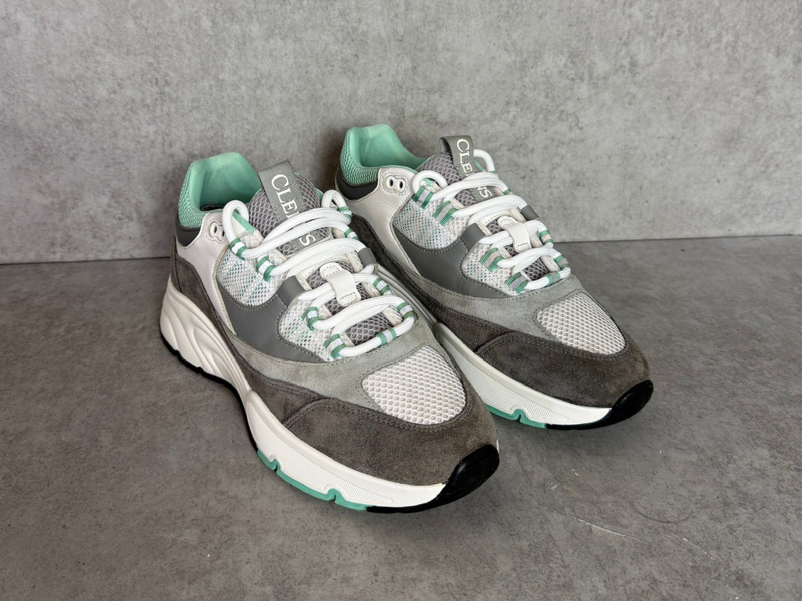 Grey Cleens suede and mesh runner after restoration