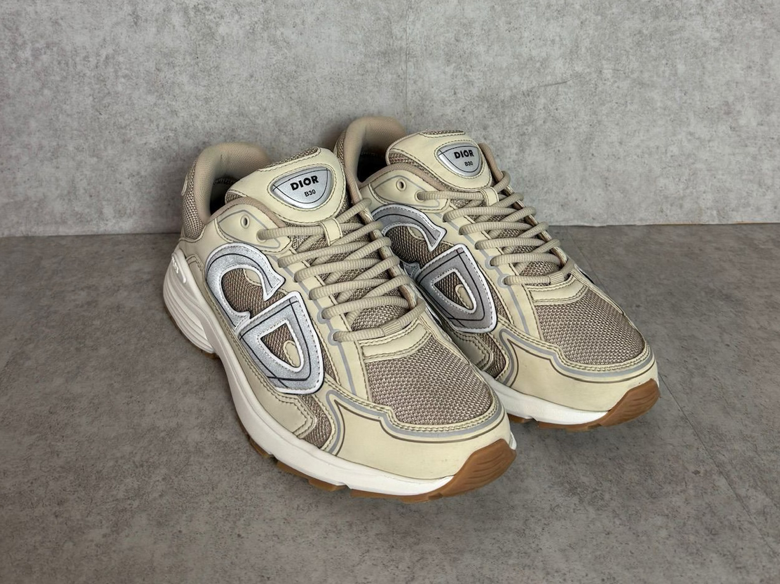 Beige Dior B30 mesh sneaker after restoration
